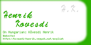 henrik kovesdi business card